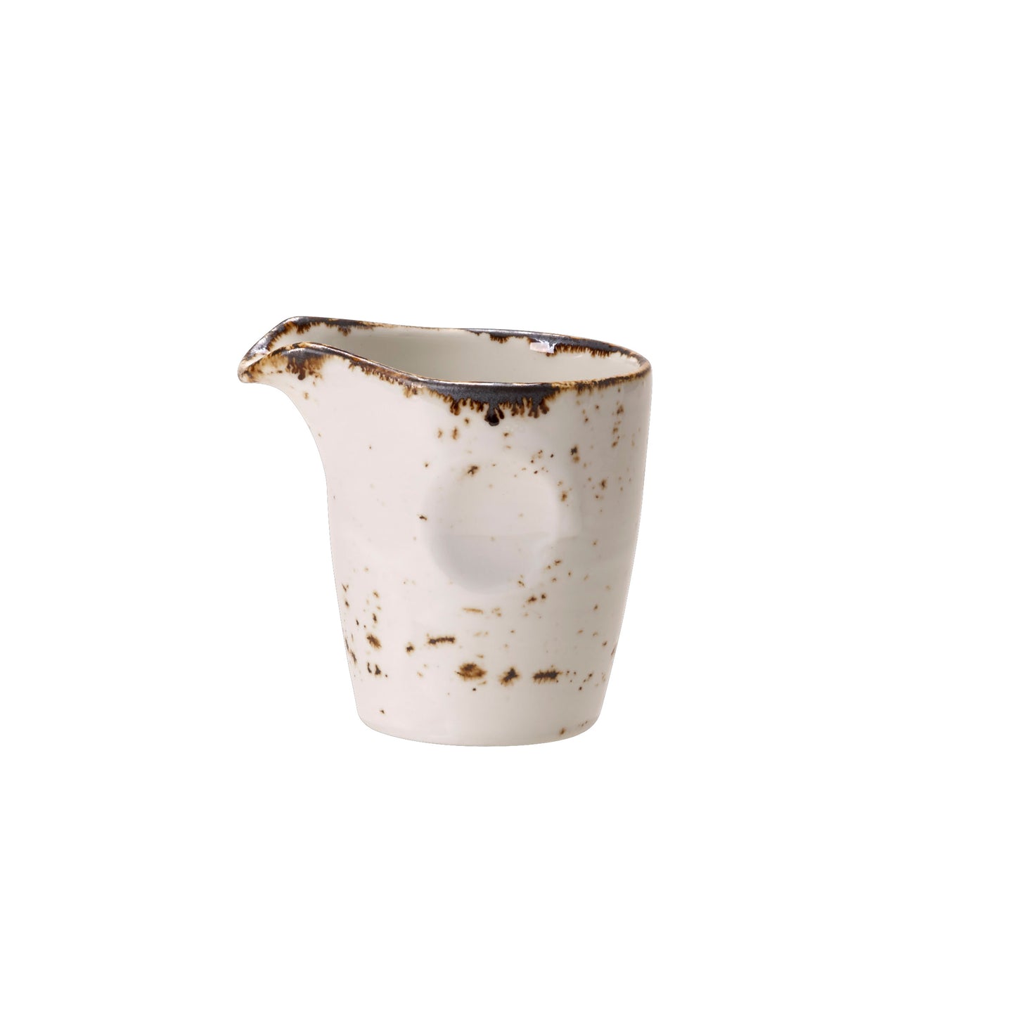 Kleiner, rustikaler Keramik-Milchkännchen.