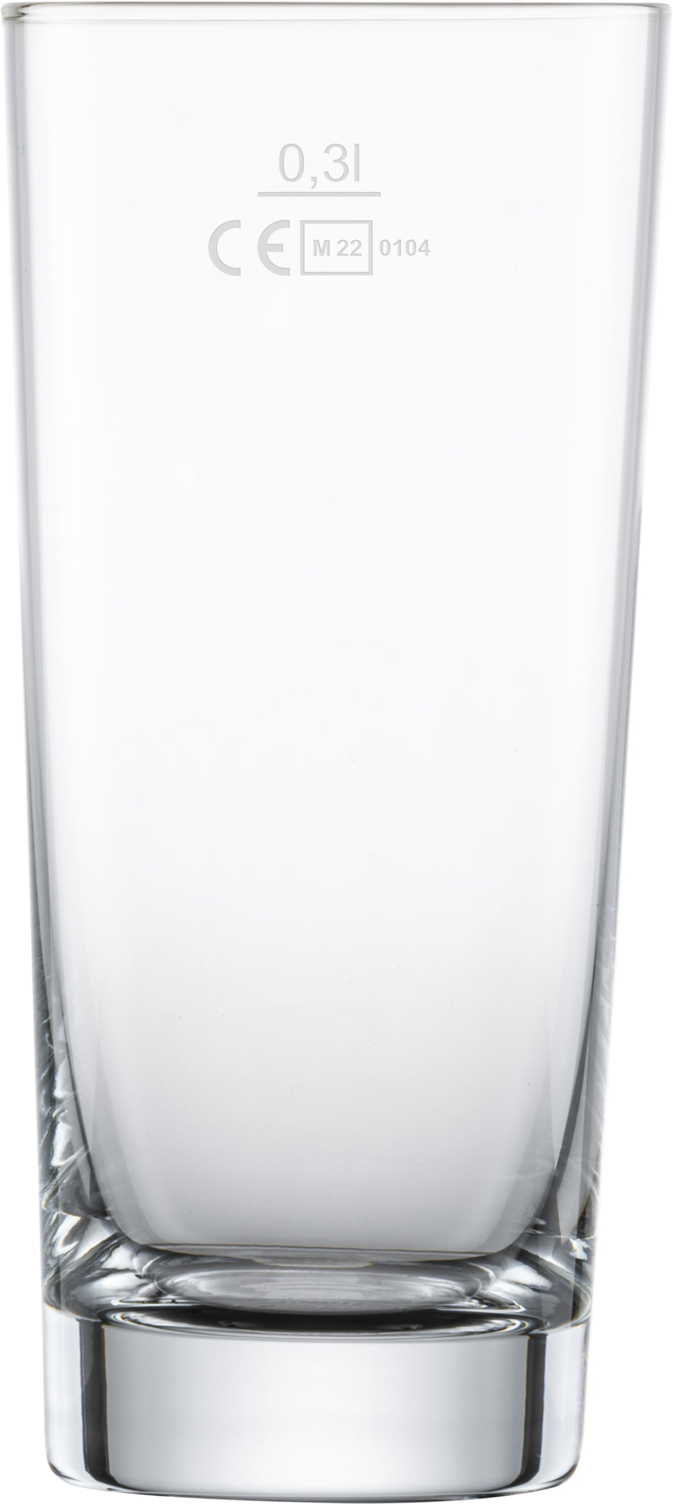 Leeres Glas mit Eichstrich.