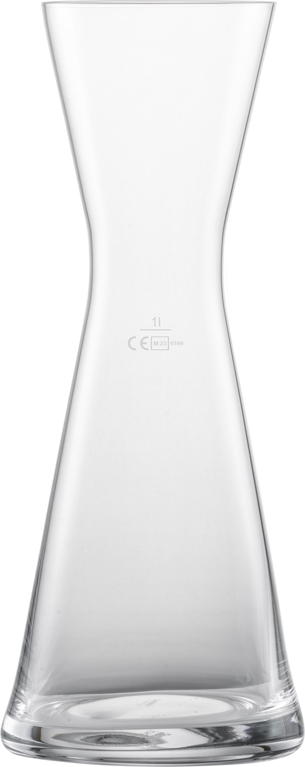 Leere Glaskaraffe, schlankes Design.