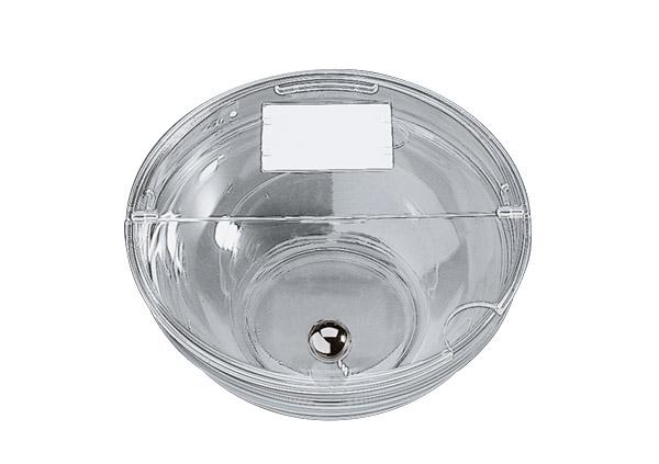 Transparente Kunststoffschale mit Deckel.