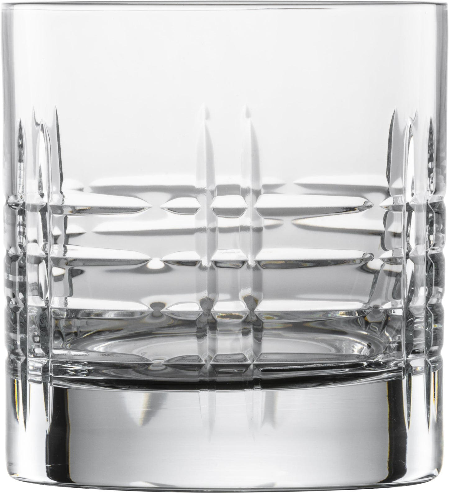Kristallglas mit geometrischem Muster.