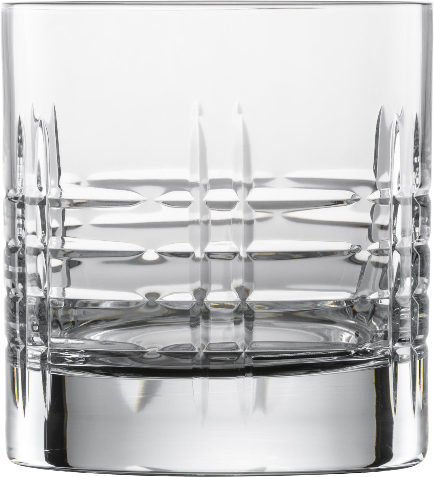 Kristallglas mit geometrischem Muster.