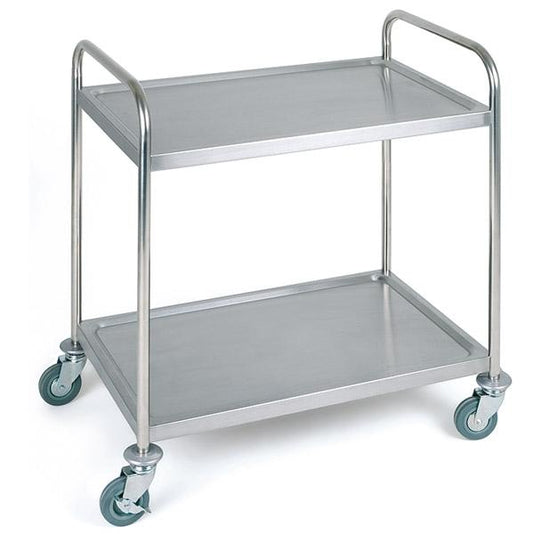 Metall-Servierwagen mit zwei Ebenen.