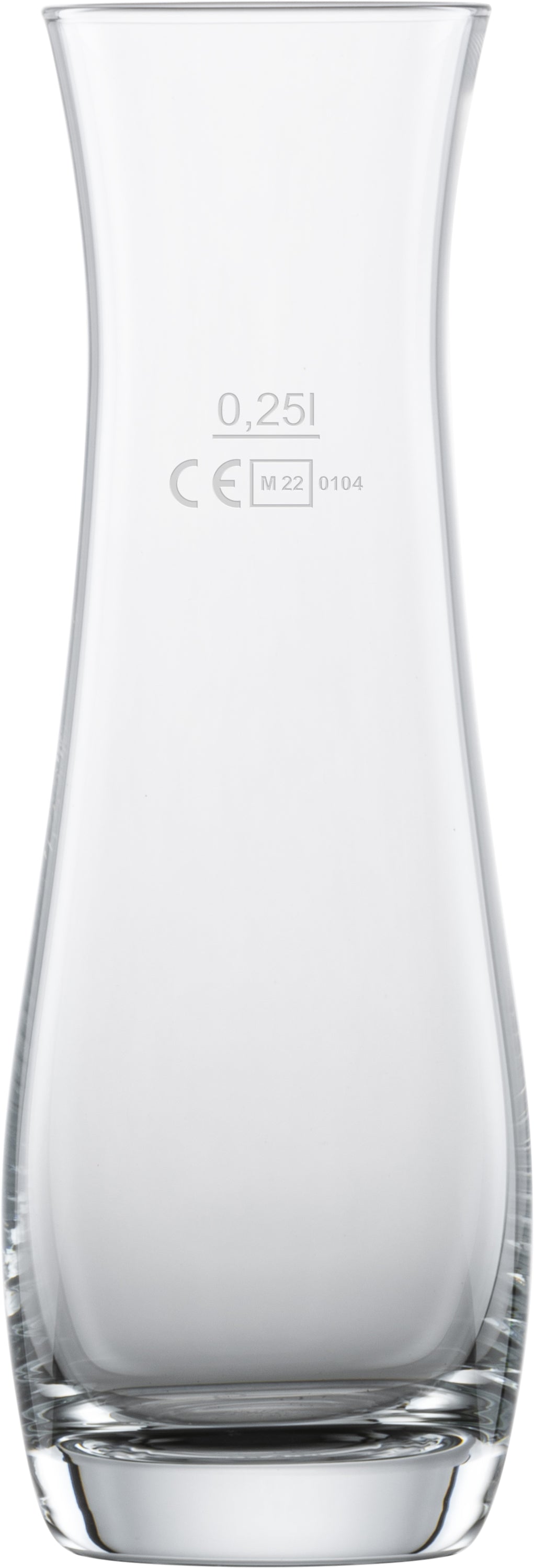 Glaskaraffe mit Volumenangabe.