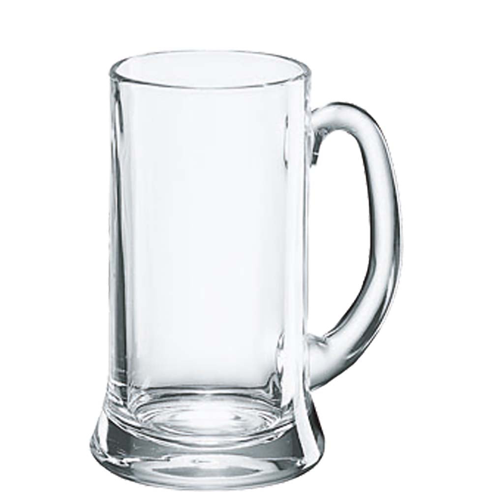 Leeres Bierglas mit Henkel.