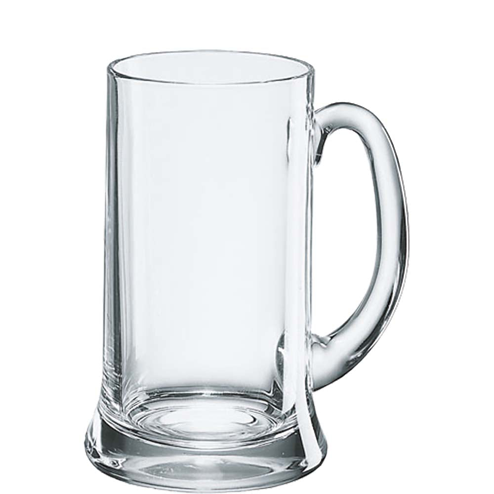 Leeres Bierglas mit Henkel.