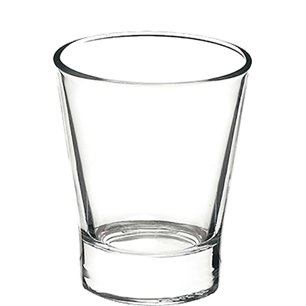 Leeres Trinkglas auf weißem Hintergrund.