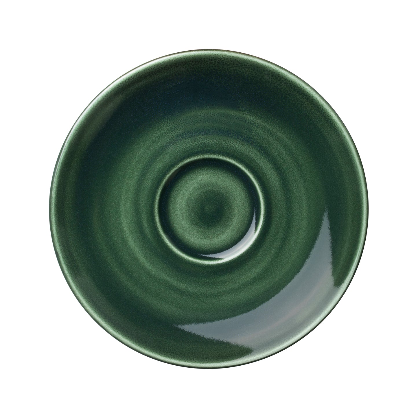 Grüner Teller, runde Form, leer.