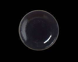 Schwarzer Teller auf schwarzem Hintergrund.