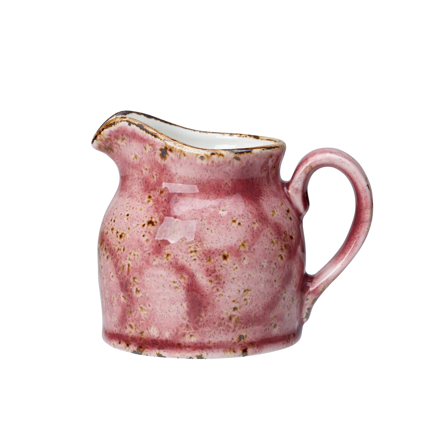 Rosa Keramik-Milchkännchen mit Henkel.