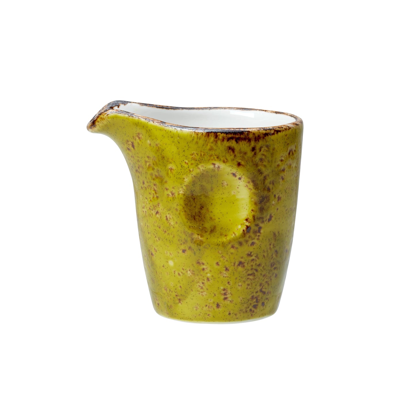 Kleine grüne Keramik-Sauciere.