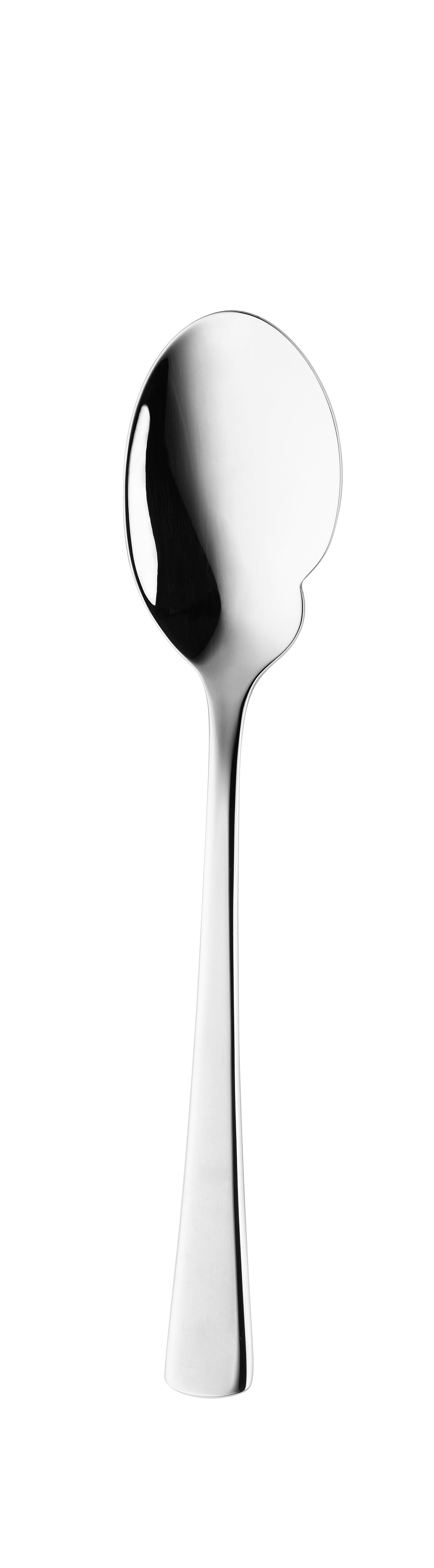 Silberner Löffel mit modernem Design.