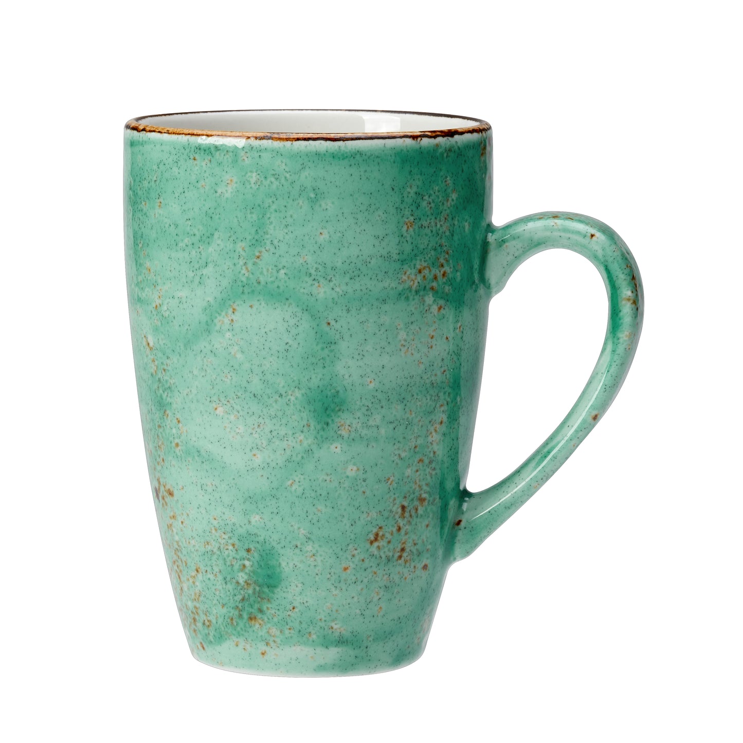 Grüne Tasse mit Henkel.