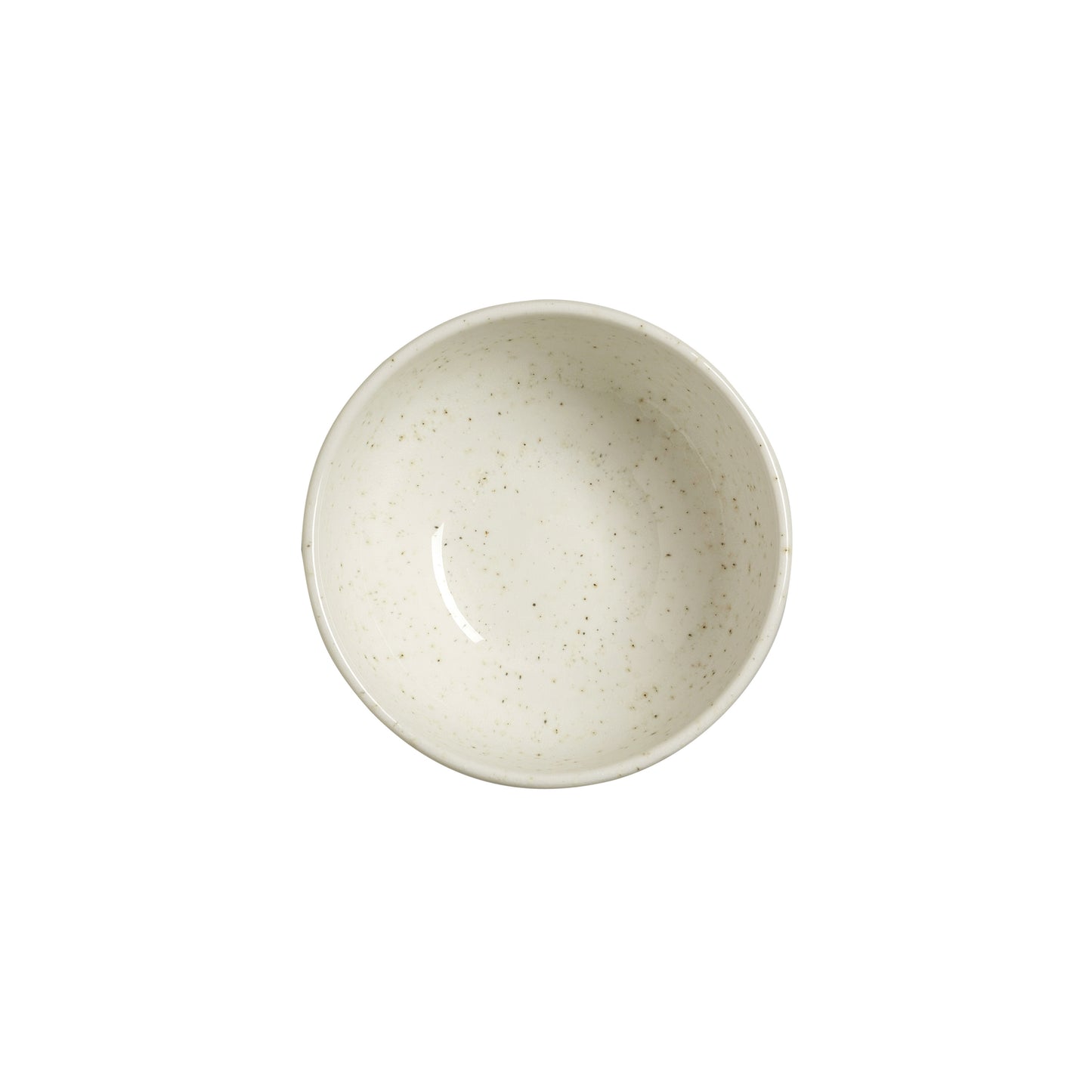 Leere, beige Schüssel von oben.