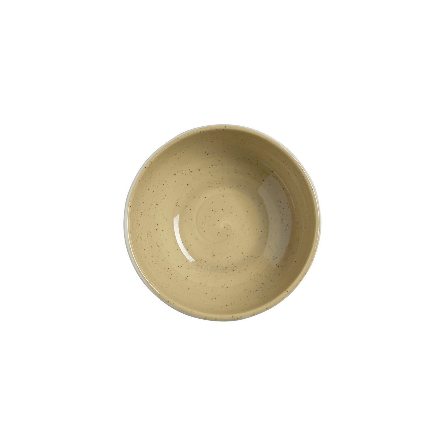 Beige Schüssel, minimalistisch, von oben.