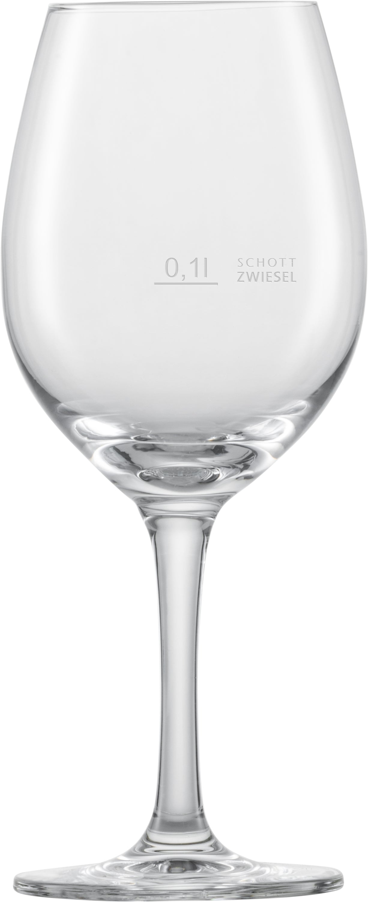 Weinglas mit Gravur und Logo.