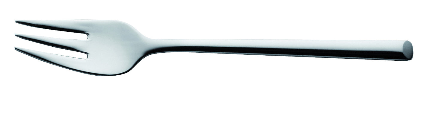 Silberne Gabel mit drei Zinken.