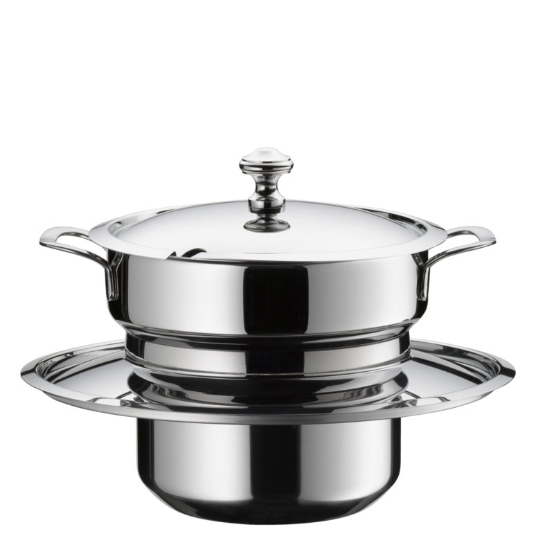 Edelstahl-Warmhaltebehälter für Gastronomie.