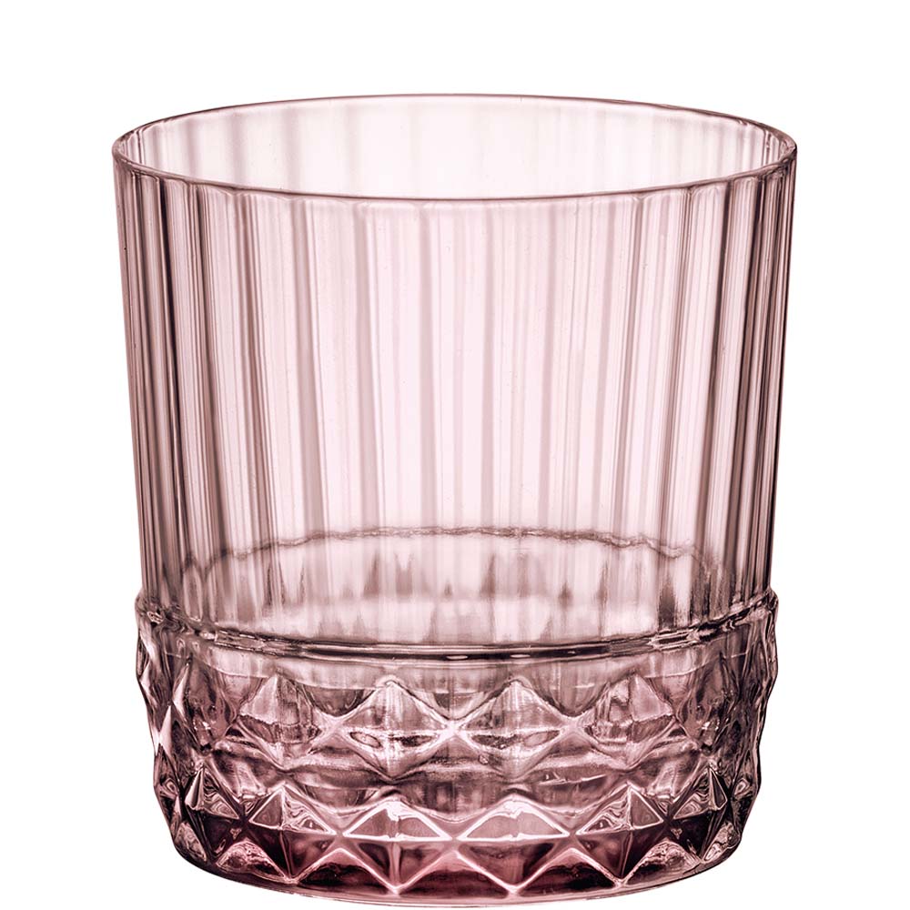 Rosa Glas mit geriffelter Oberfläche