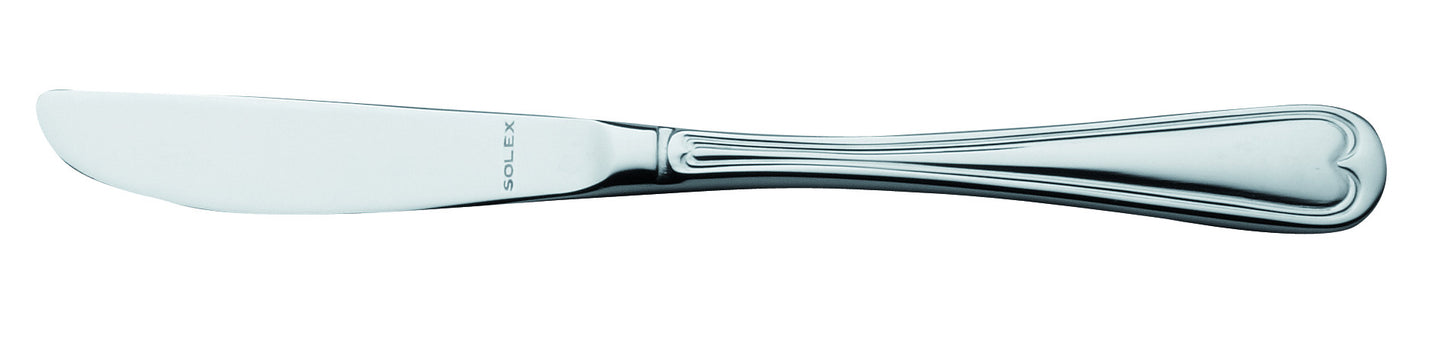 Silbernes Buttermesser mit Gravur.