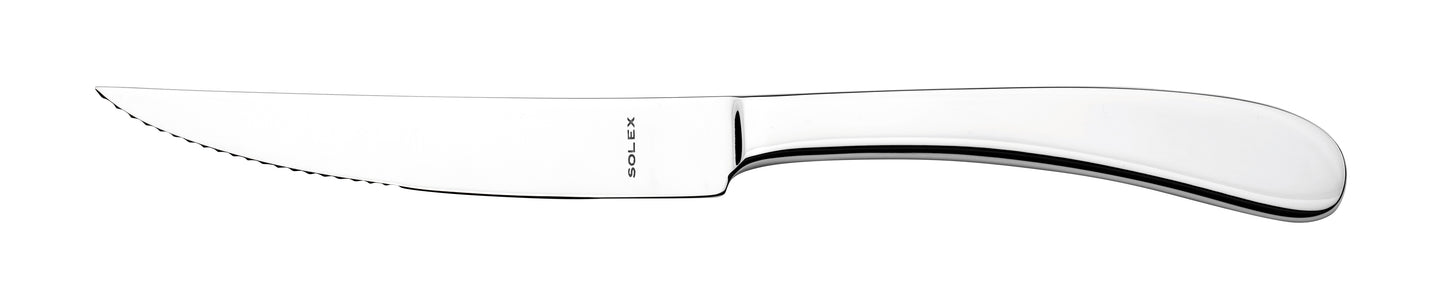 Silbernes Steakmesser mit Logo.