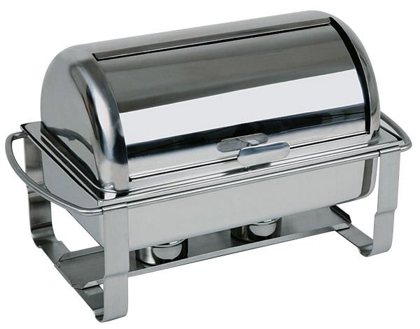 Chafing Dish aus Edelstahl geschlossen.