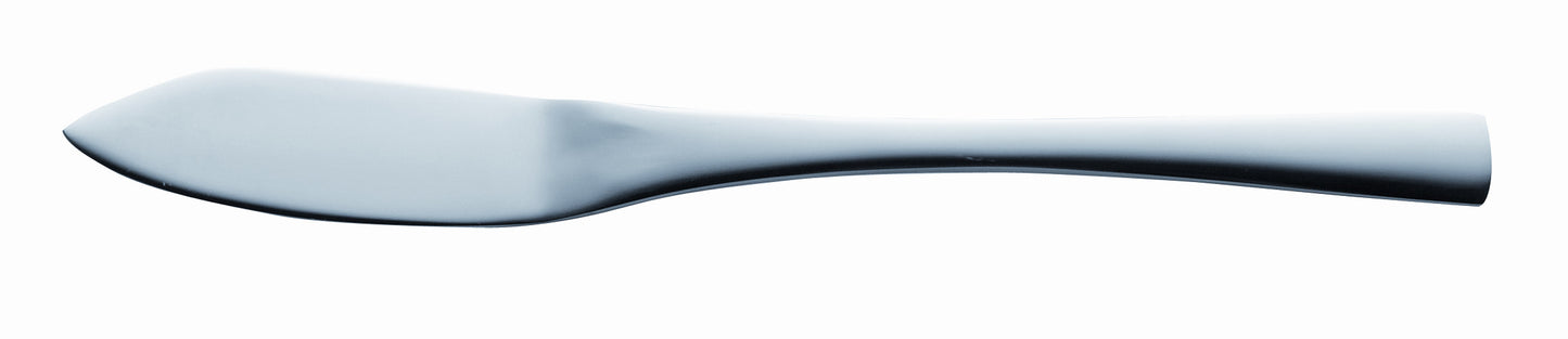 Silberner Buttermesser aus Edelstahl.