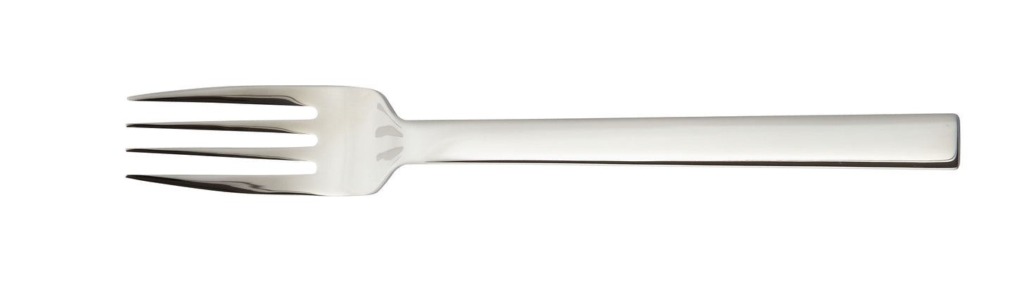 Silberne Gabel mit drei Zinken.