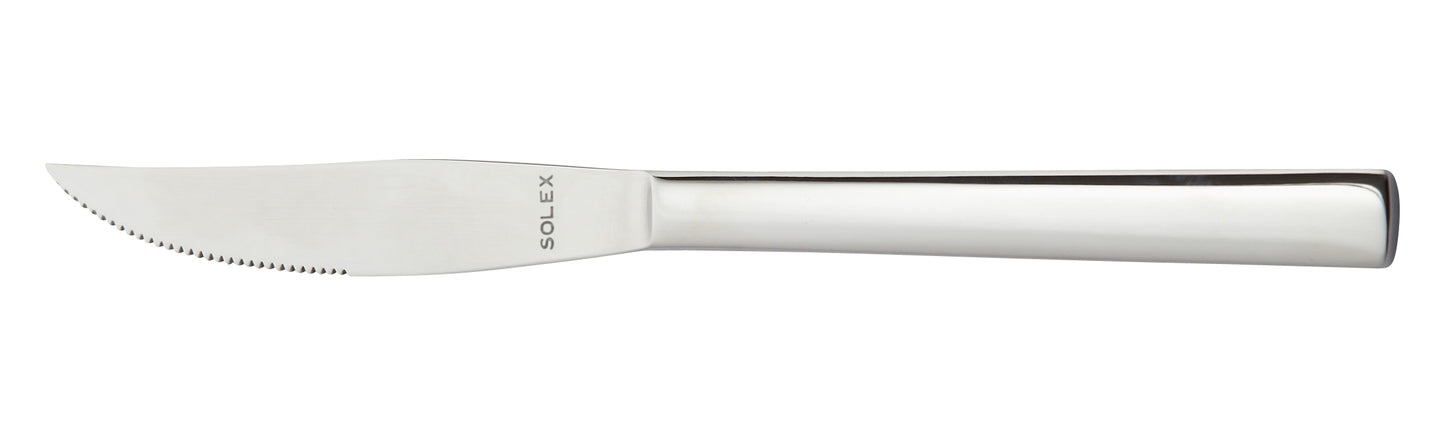 Silbernes Steakmesser mit Logo.