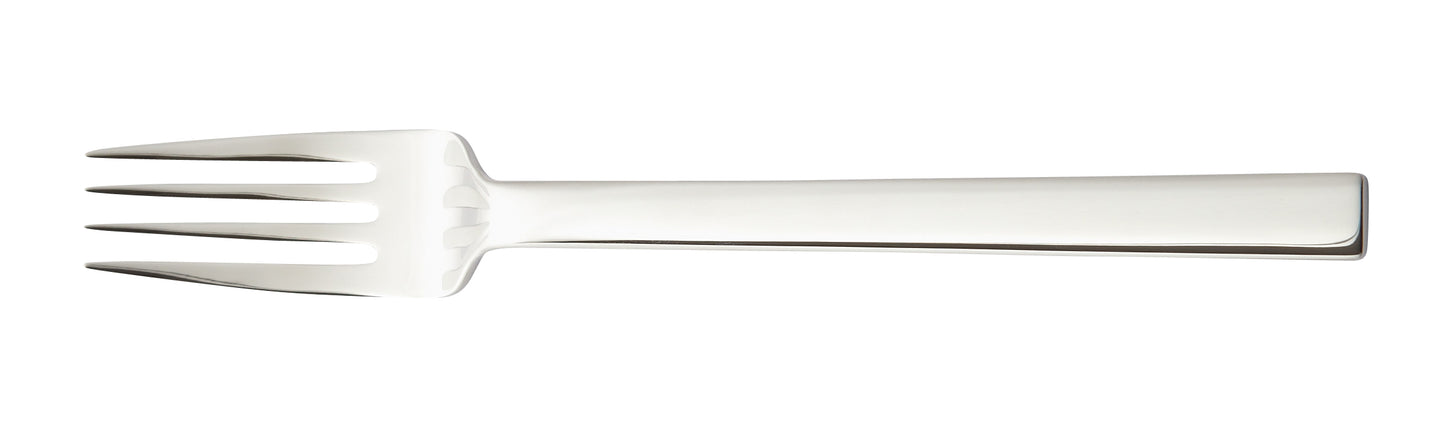 Silberne Gabel mit vier Zinken.