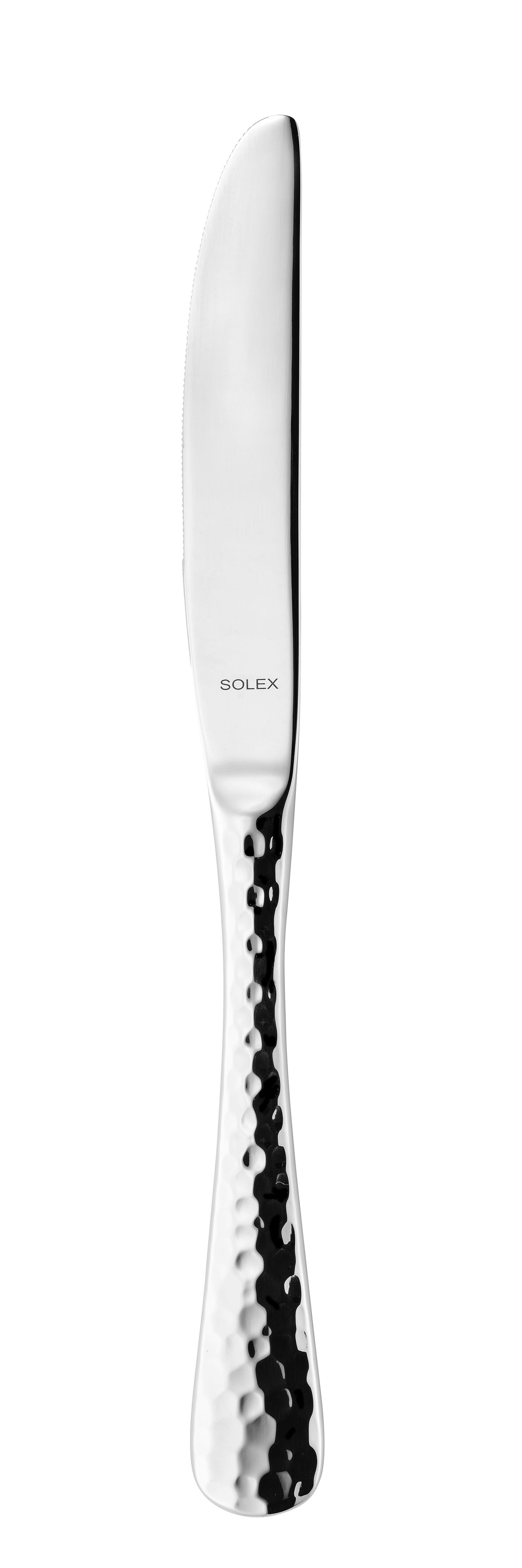 Silbernes Messer mit gehämmertem Griff.
