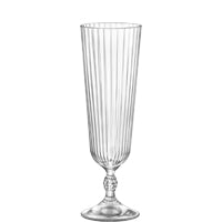 Klarglas Sektglas mit Rillen.