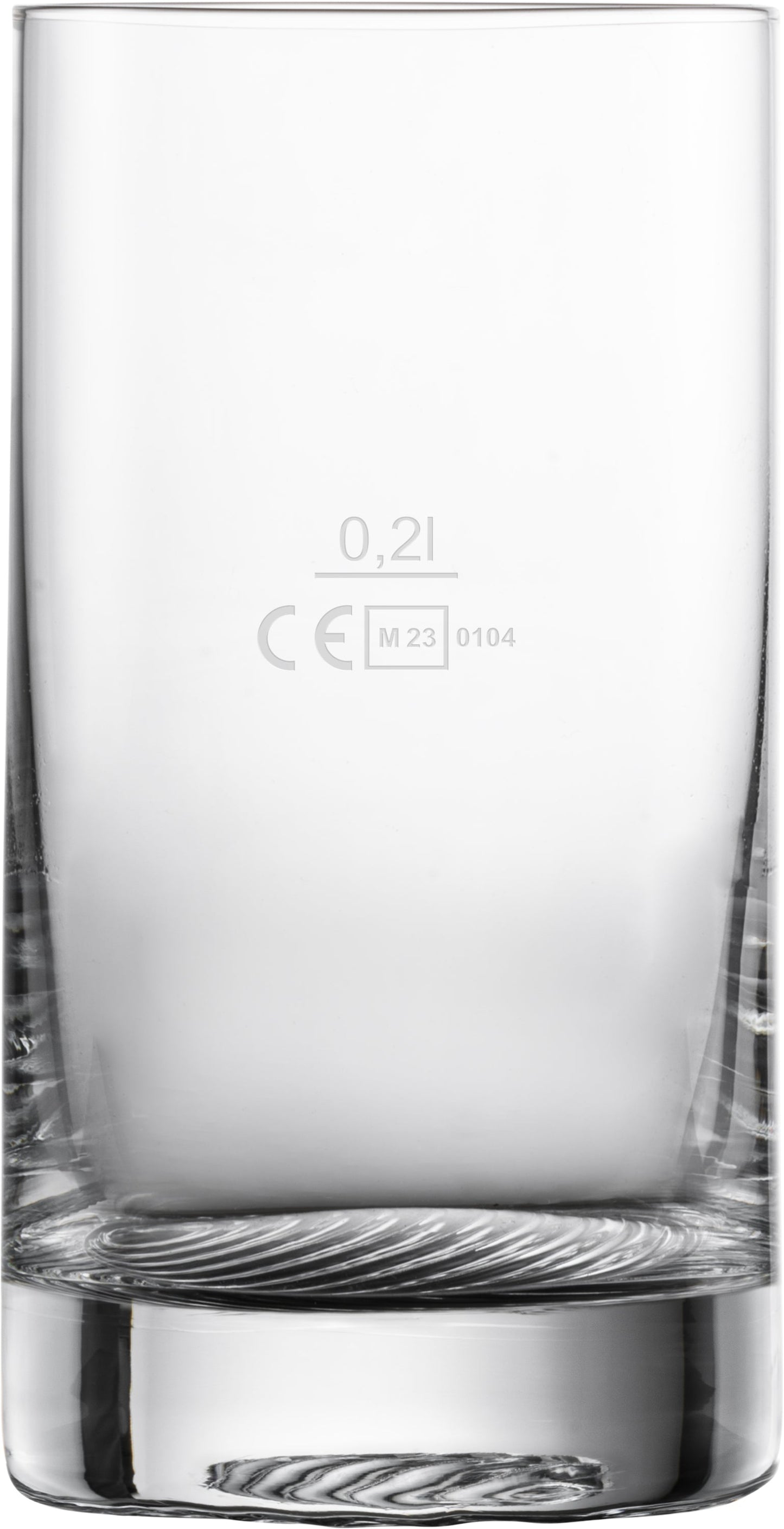 Leeres Glas mit Eichstrich.
