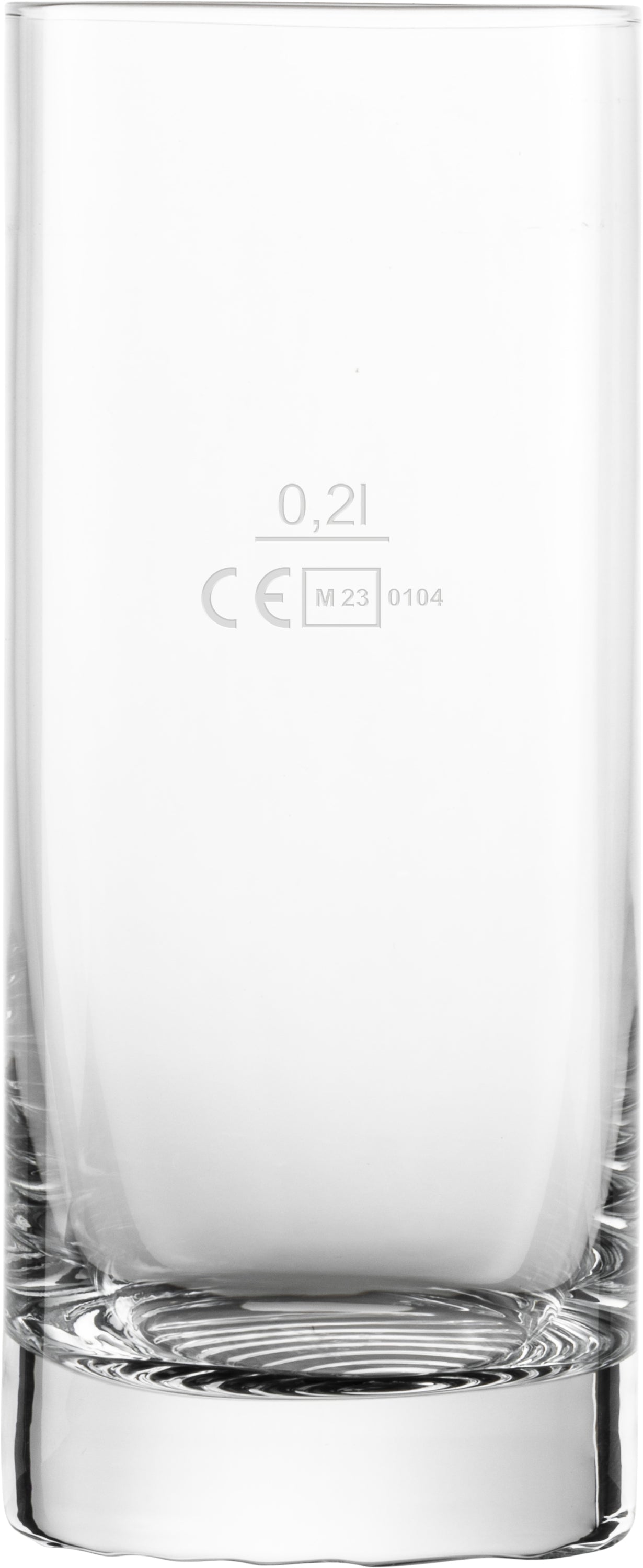 Leeres Glas mit Markierungen.