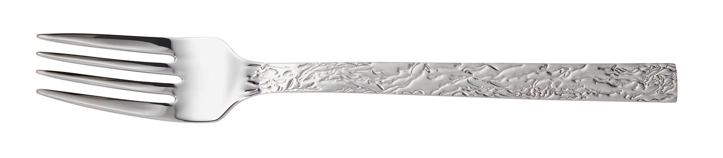 Silberne Gabel mit Muster.