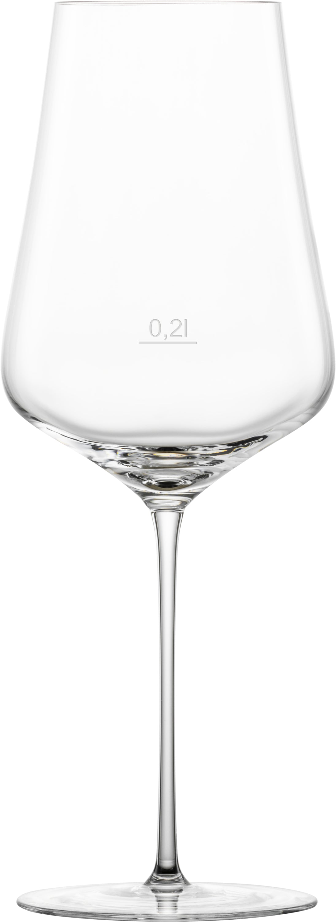 Weinglas mit 0,2l Markierung.