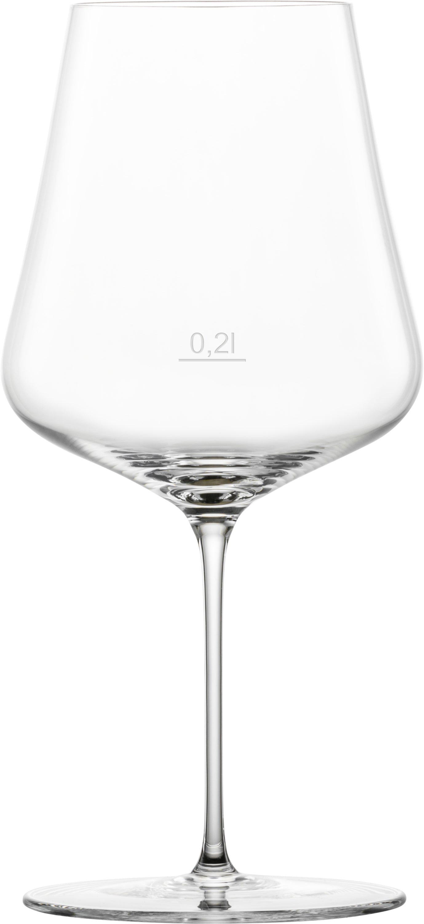 Weinglas mit 0,2L Markierung.