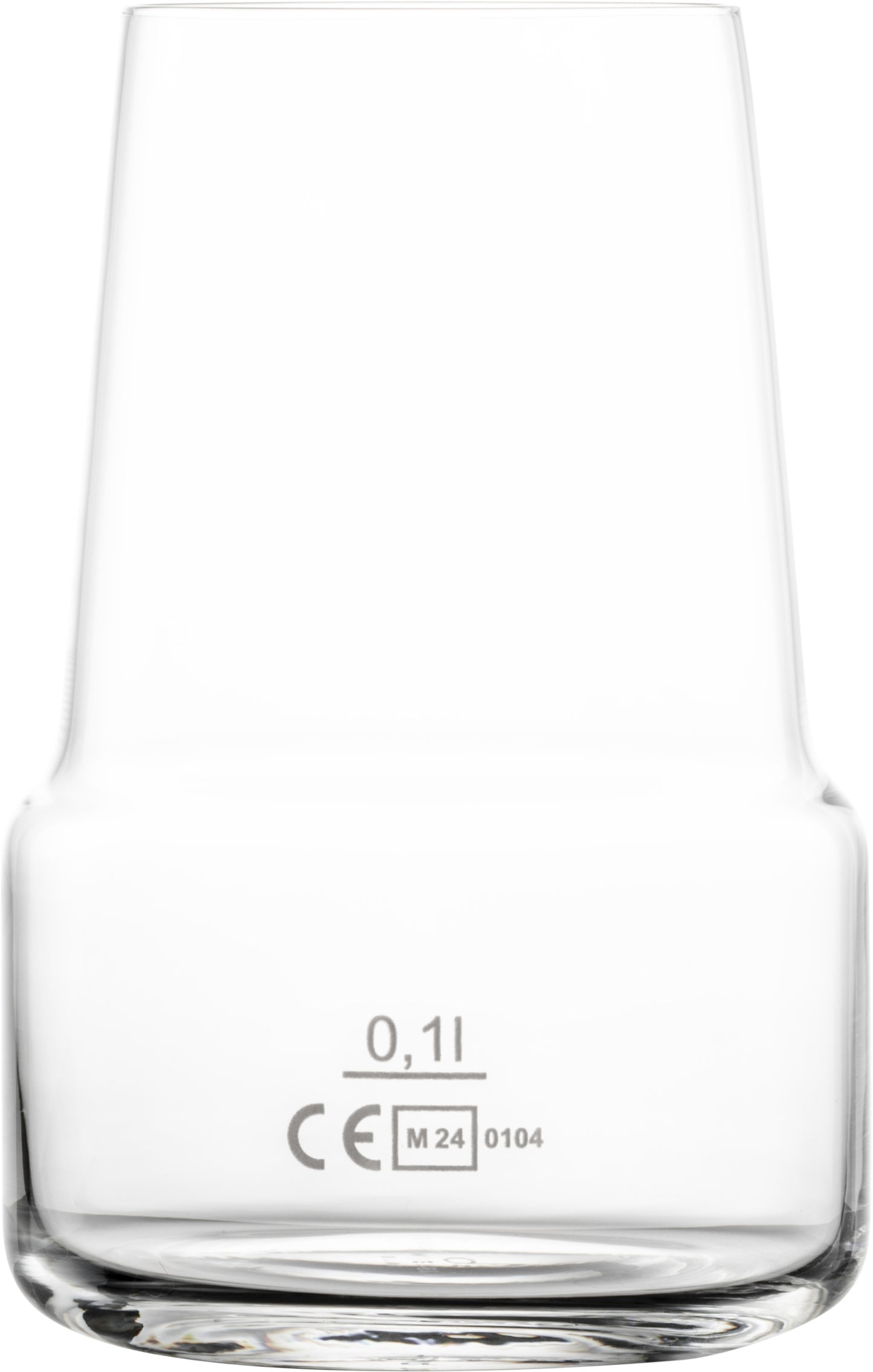 Glas mit Volumenmarkierung 0,1l.
