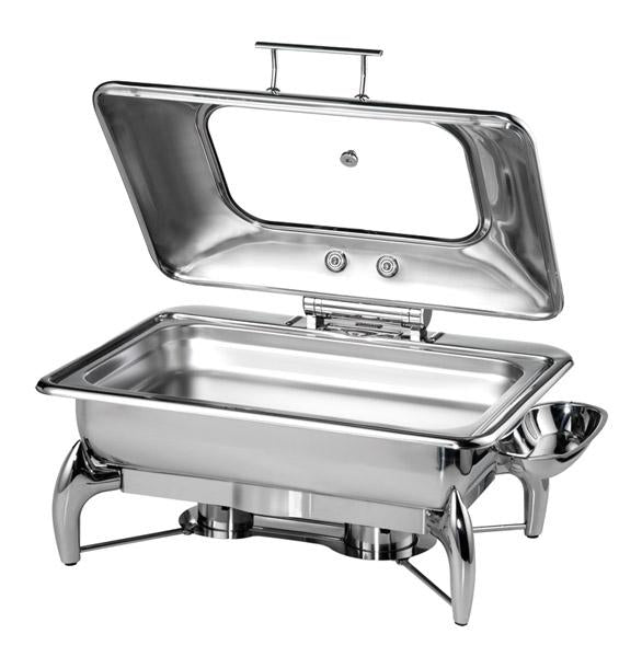 Chafing Dish mit Deckel geöffnet.