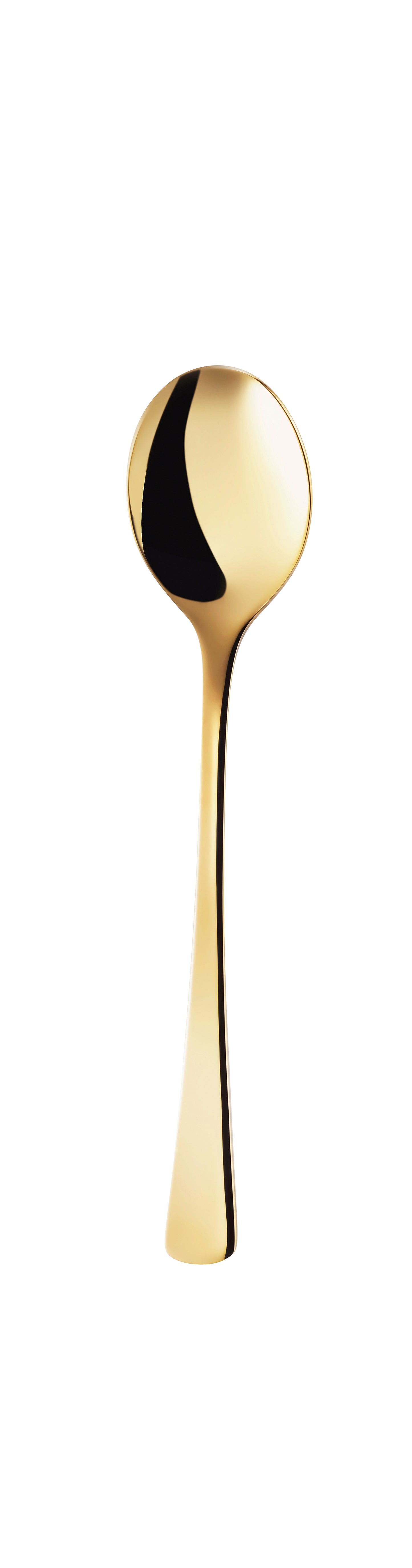 Goldener Löffel auf weißem Hintergrund.