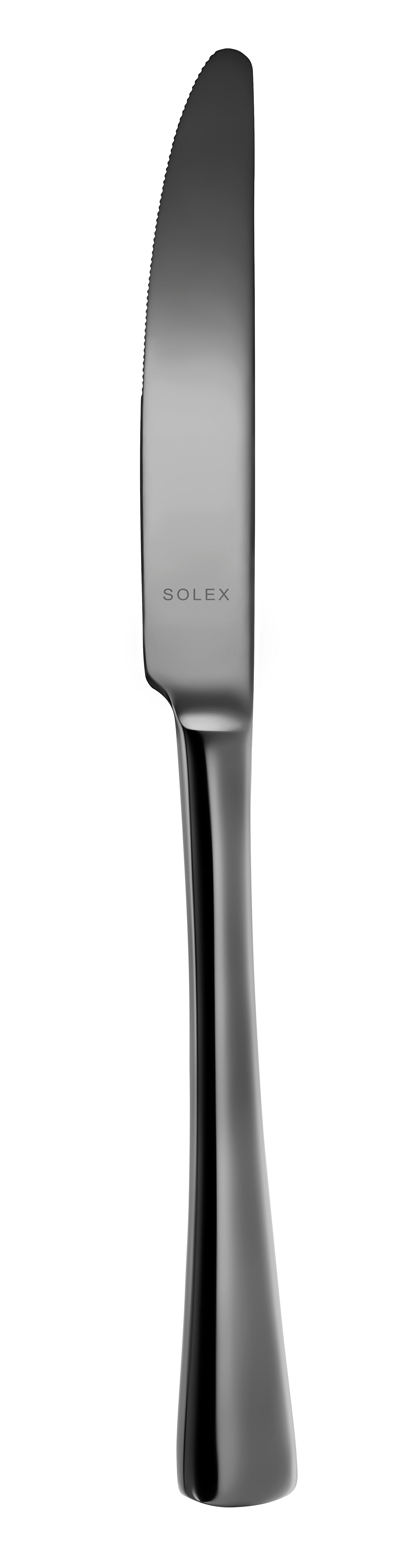 Schwarzes Messer mit Solex-Logo.