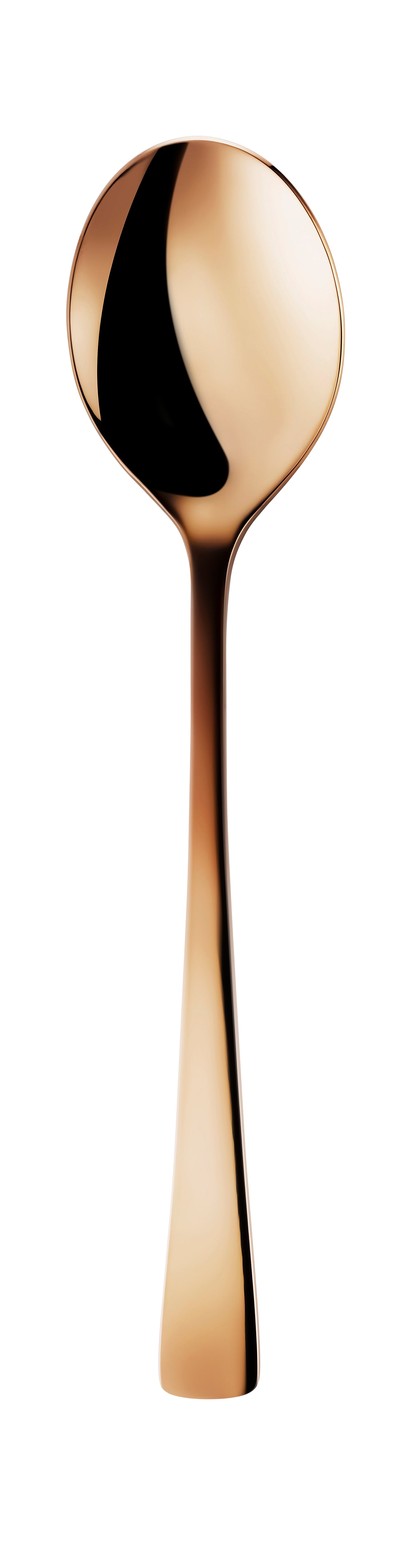 Goldener Löffel auf weißem Hintergrund.