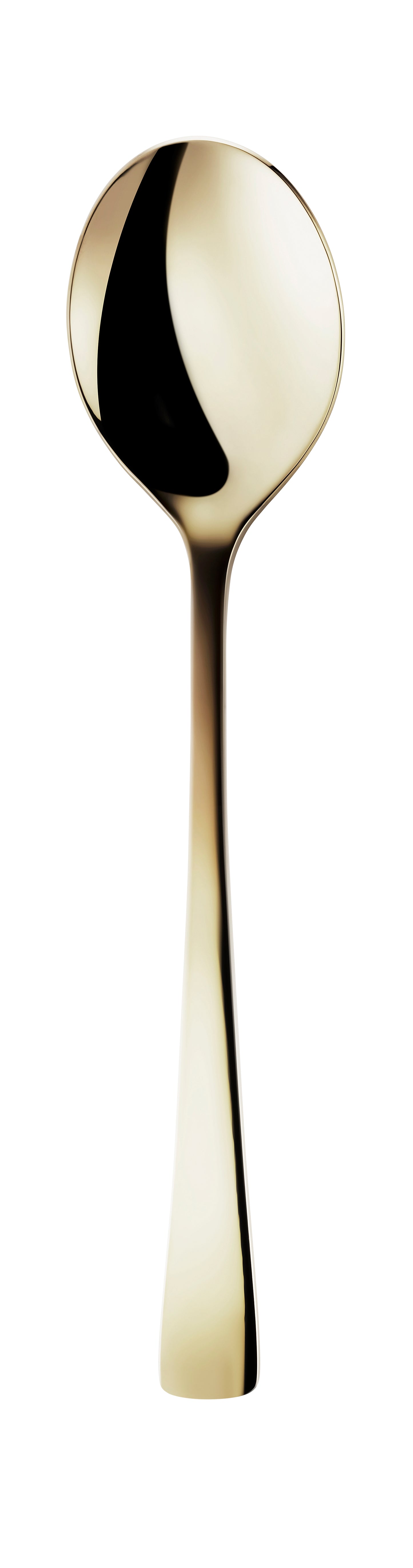 Goldener Löffel auf weißem Hintergrund.