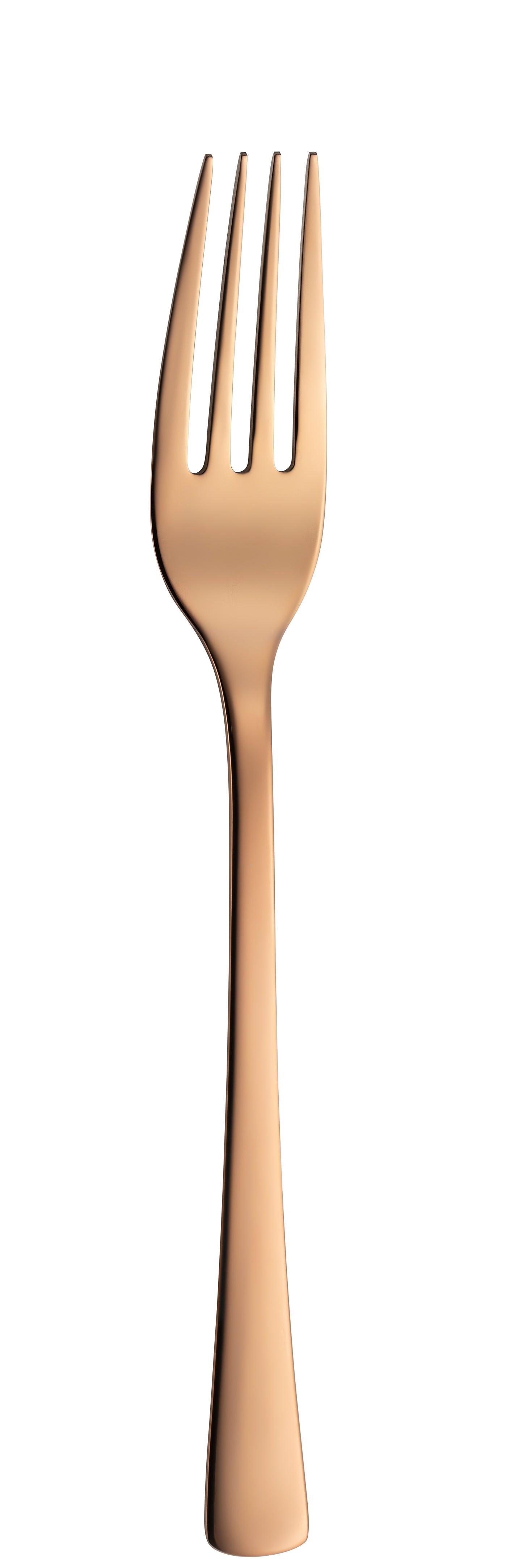 Goldene Gabel auf weißem Hintergrund.