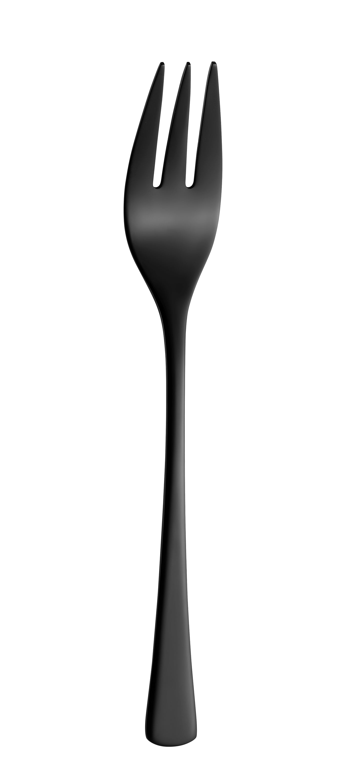 Schwarze Gabel mit drei Zinken.