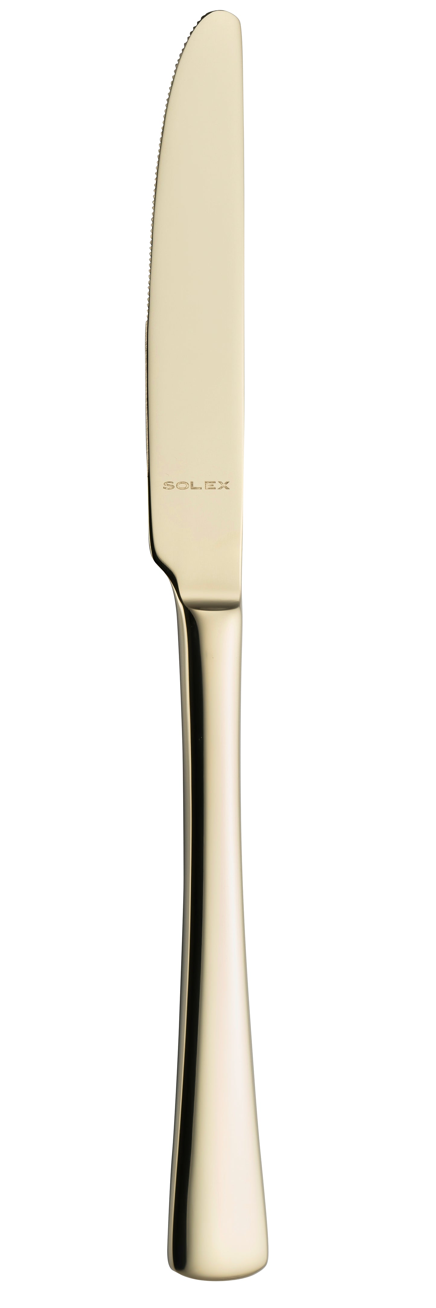 Goldenes Messer mit glattem Griff.
