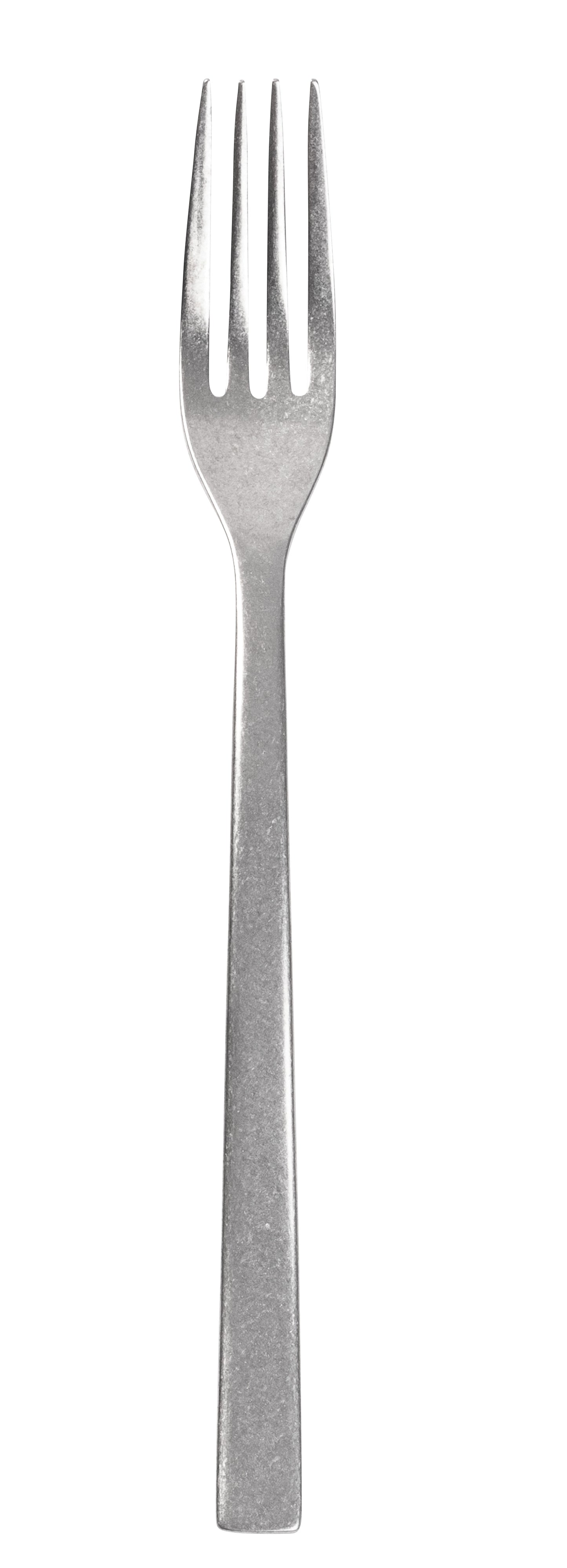 Metallgabel auf weißem Hintergrund.