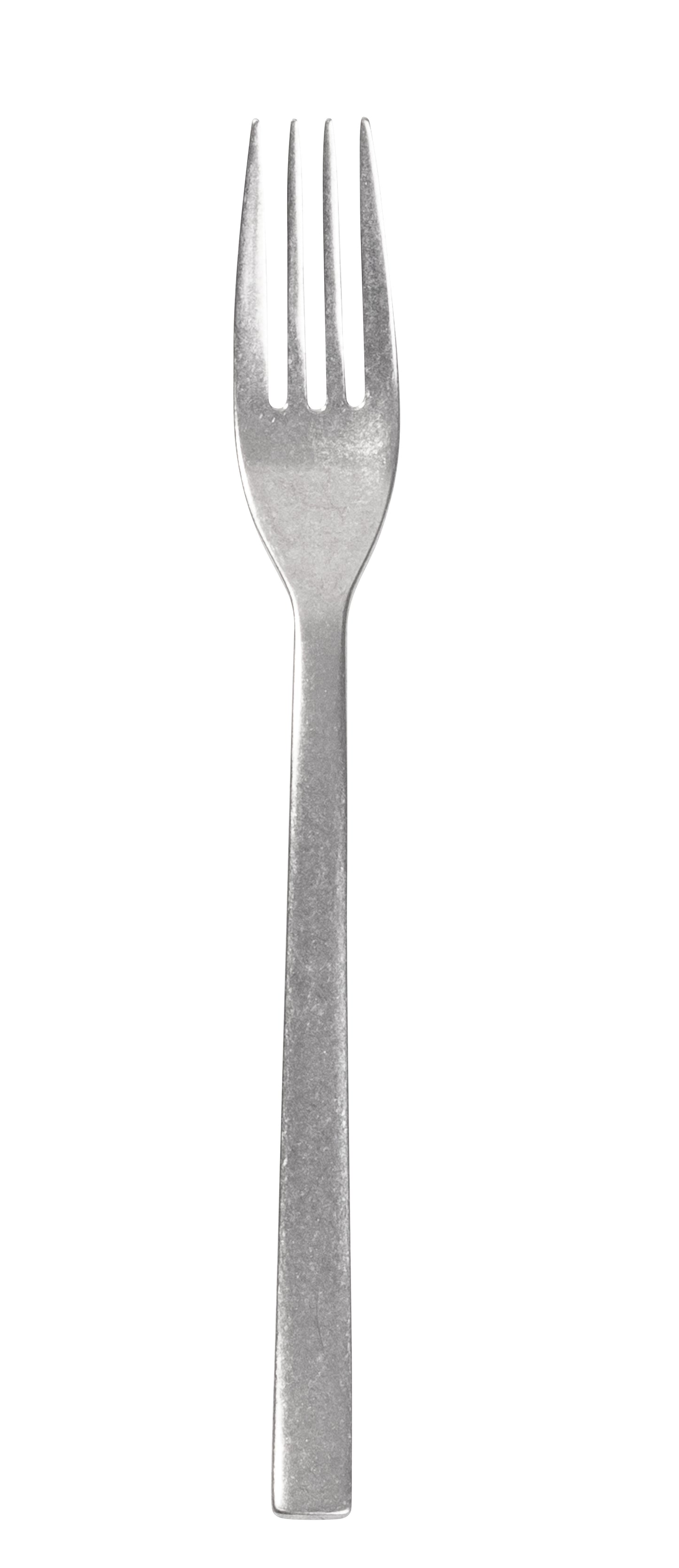 Metallgabel auf weißem Hintergrund.