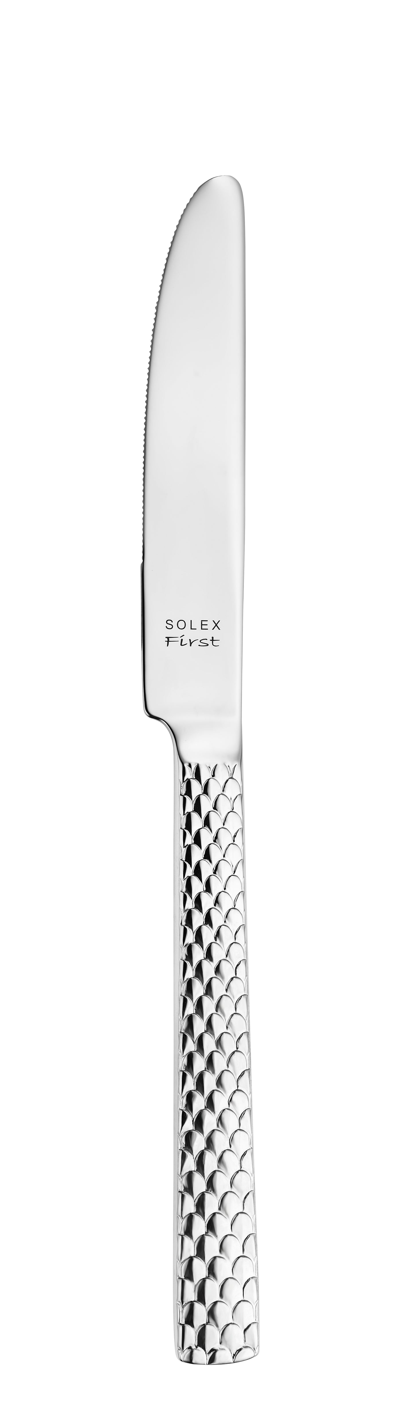 Silbernes Messer mit Muster.