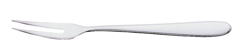 Silberne Fleischgabel mit zwei Zinken.